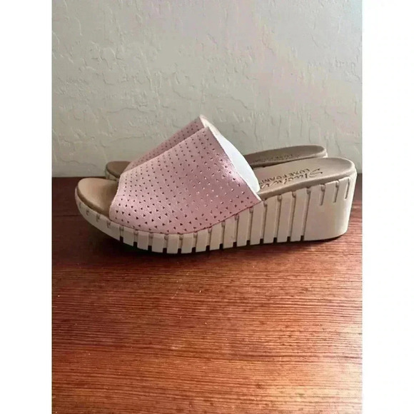 Skechers Womens Urban Escape Luxe Foam Pink Perforated Wedge Sandals Size 11 - Picture 9 of 13